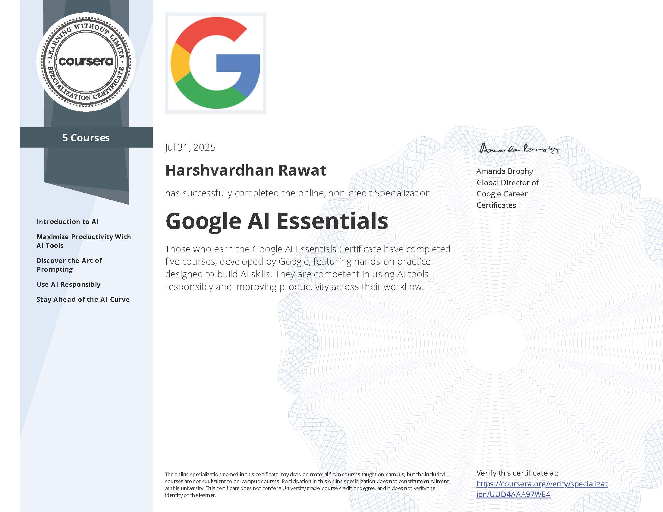 HTML Certificate